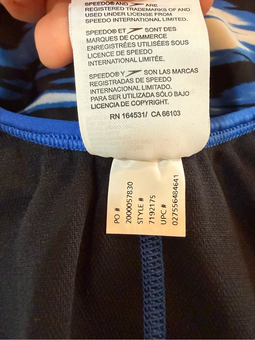 Speedo Blue Black White Graphic Girls' One-Piece Swimsuit size 28 girls